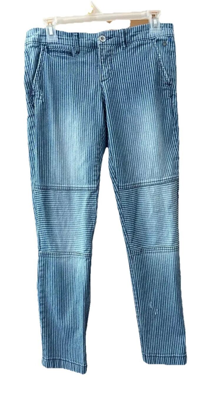 Pilcro By Letterpress Pin Stripe Jeans Size 26 Straight Leg Grunge Boho